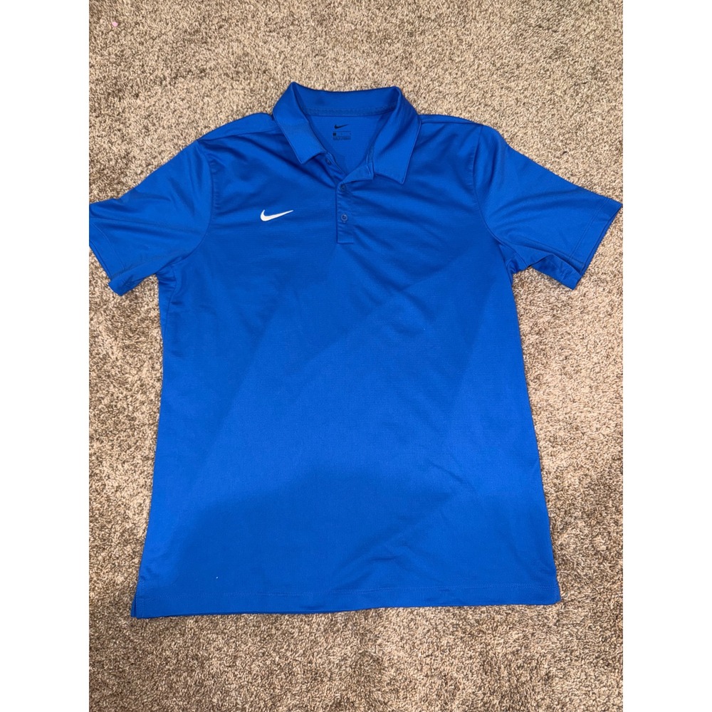 Nike Mens Dri-FIT Performance Polo Shirt Royal Blue Short Sleeve Large (652)